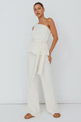 Austin City Textured Pants Cream