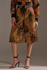 TWIN FLAME BROCADE BERMUDA SHORTS