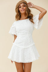 Call Me Later Keyhole Back A-Line Dress White