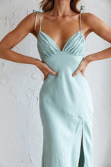 Clovelly Tied Shoulder Midi Dress Sage