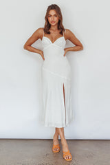 Clovelly Tied Shoulder Midi Dress White
