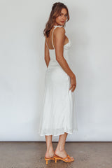 Clovelly Tied Shoulder Midi Dress White