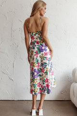 Clovelly Tied Shoulder Midi Dress Flower White