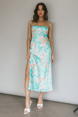 Dolce Life Low Back Midi Dress Floral Green