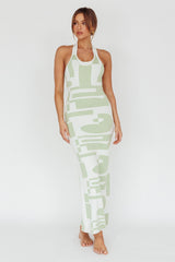 Desert Daze Halterneck Knit Dress Sage
