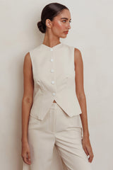 Consideration Sleeveless Vest Top Beige