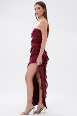 WHERE WE GOIN VELVET BURNOUT MIDI DRESS