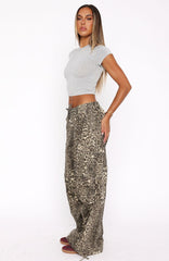 Commodity Parachute Pants Leopard Print