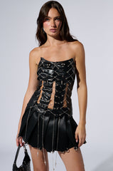 NIGHT CRAWLER SPIKE CORSET IN BLACK