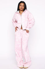 Hiding Away Wide Leg Sweatpants Pink Camo