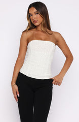 Camp Crush Strapless Bustier Cream/Black Polka Dot