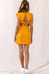 Clementine V-Neck Placket Dress Sunset