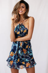 Bula Halterneck Open Back Dress Blue