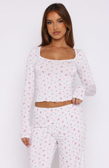 Dreamy Long Sleeve Pyjama Top Pink Blossom