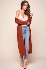 Brookhaven Cafe Long Sleeved Cardigan Rust