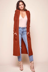 Brookhaven Cafe Long Sleeved Cardigan Rust