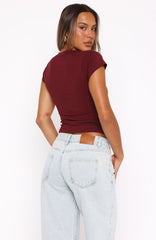 Give It Away Baby Tee Burgundy