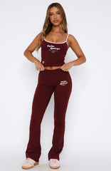 Palm Springs Edition Flare Pants Burgundy