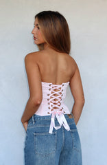 Always Wondering Strapless Bustier Baby Pink