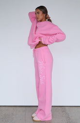 The Good Life Wide Leg Sweatpants Pink