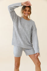 Colorado Cable Knit Shorts Grey