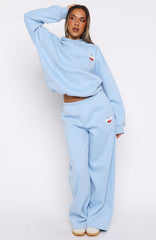 Club 14 Cassie Wide Leg Sweatpants Blue