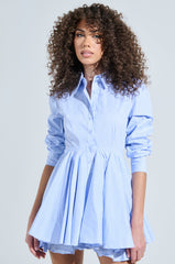 THE IT GIRL MINI DRESS IN STRIPED POPLIN