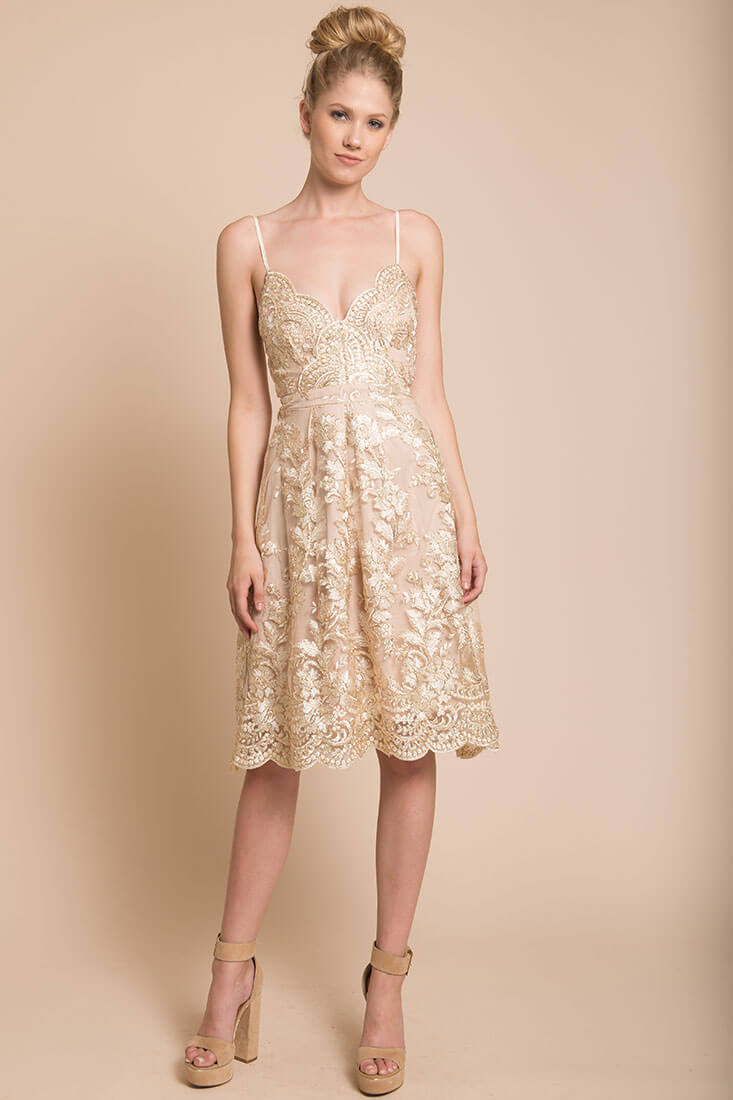 Delilah Lace Dress Beige