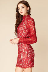 Becka Lace Dress Berry