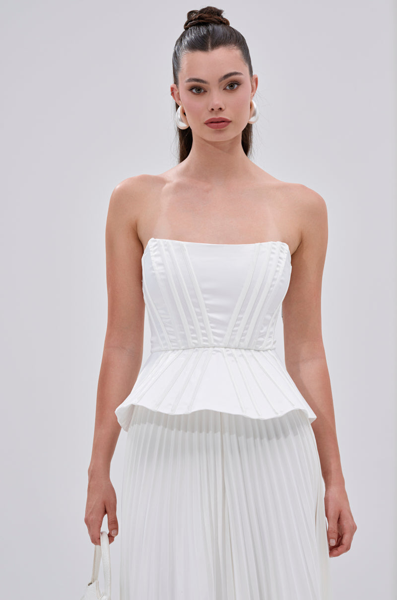 SWEET THING PEPLUM SATIN CORSET