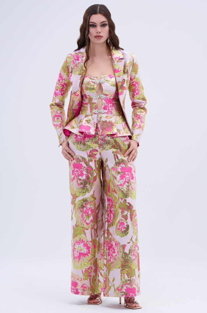 LOVELY FLORAL BROCADE TROUSER