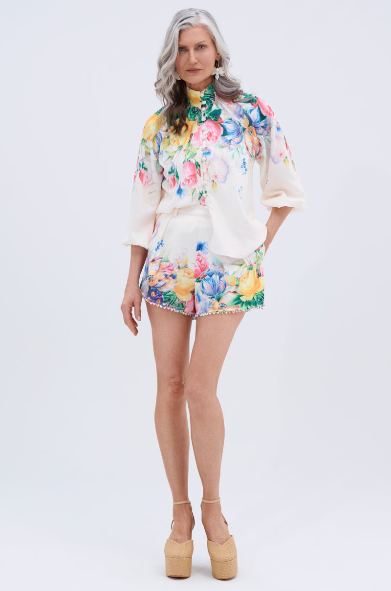 ROSE FLORAL SHORT