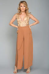 Ayelle Wide Leg Dress Pant Camel