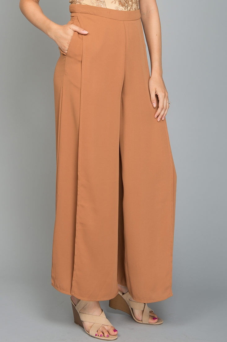 Ayelle Wide Leg Dress Pant Camel