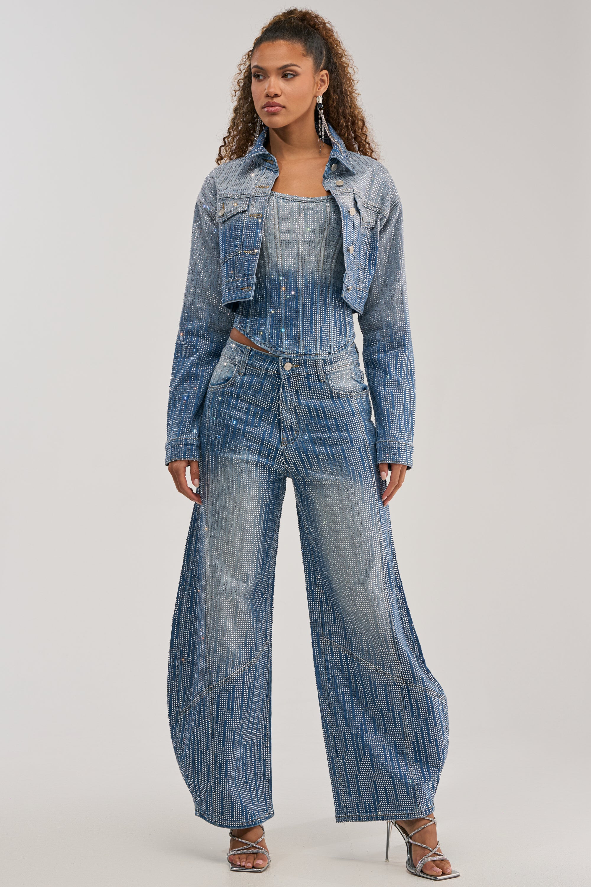 MIND SPINNING EMBELLISHED DENIM JACKET
