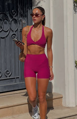 Endurance Scrunch High Waisted Shorts Berry