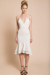 Avery Thin Strap Wedding Guest Dress White