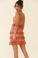 Dear Lover Cami Strap Frill Detail Lace Dress Rose