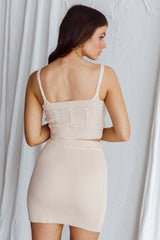 Chambery Ribbed Knit Mini Skirt Oatmeal