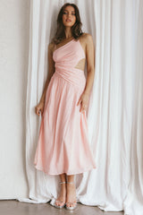 Destination Open Back Midi Dress Blush