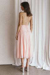 Destination Open Back Midi Dress Blush