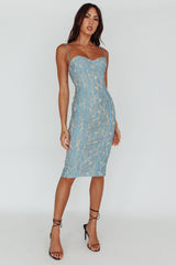 Aura Lace Midi Dress Midnight Blue