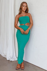 Cindi Cut-Out Chain Waist Maxi Dress Green