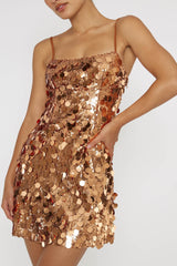 Axel Sequin Mini Dress Bronze