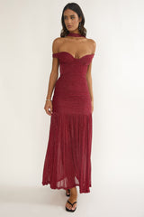 Delora Off-Shoulder Scarf Maxi Dress Red