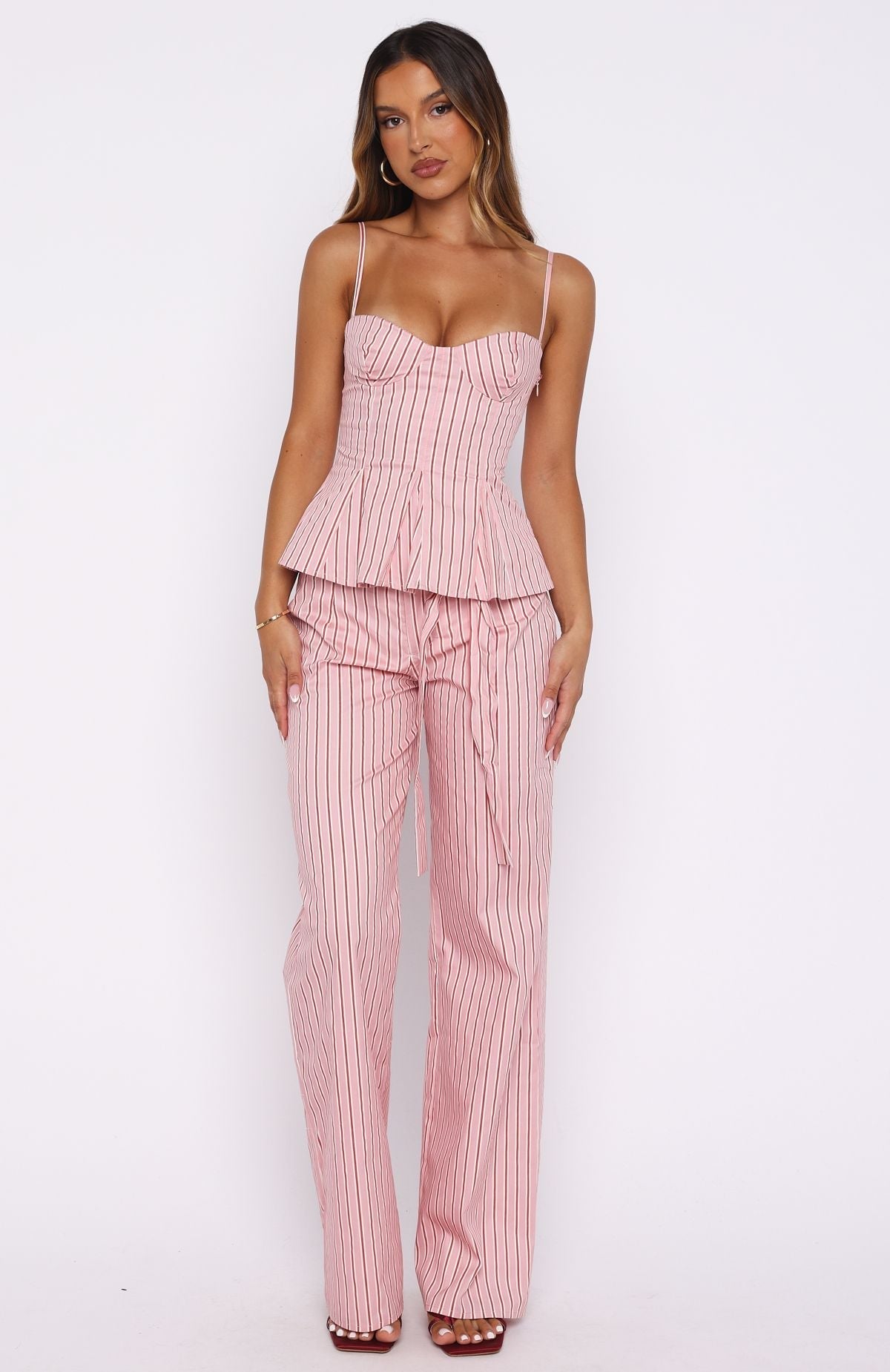 Tempt Me Not Top Pink Stripe