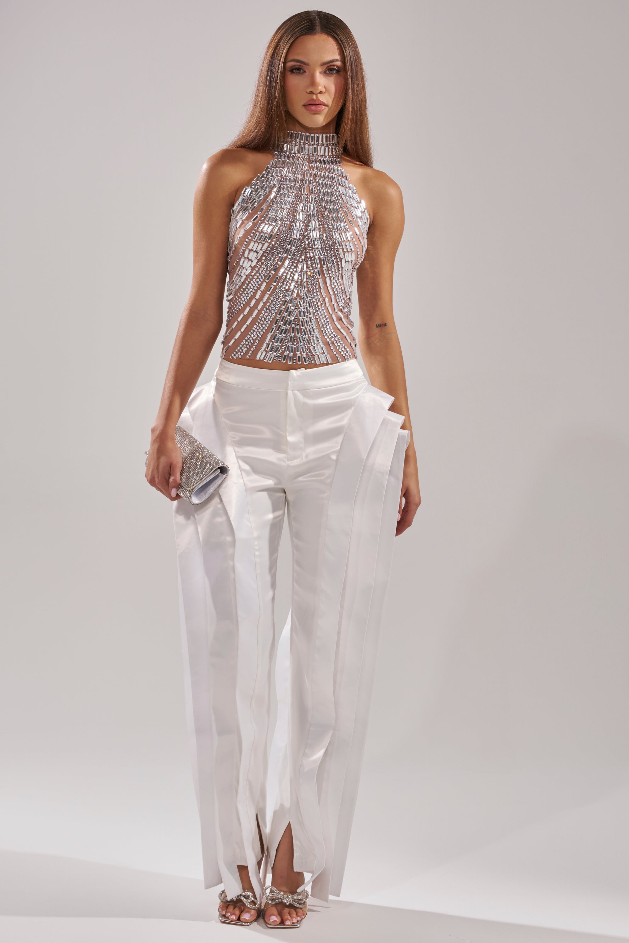 YOU KNOW THE DRILL RHINESTONE BLOUSE