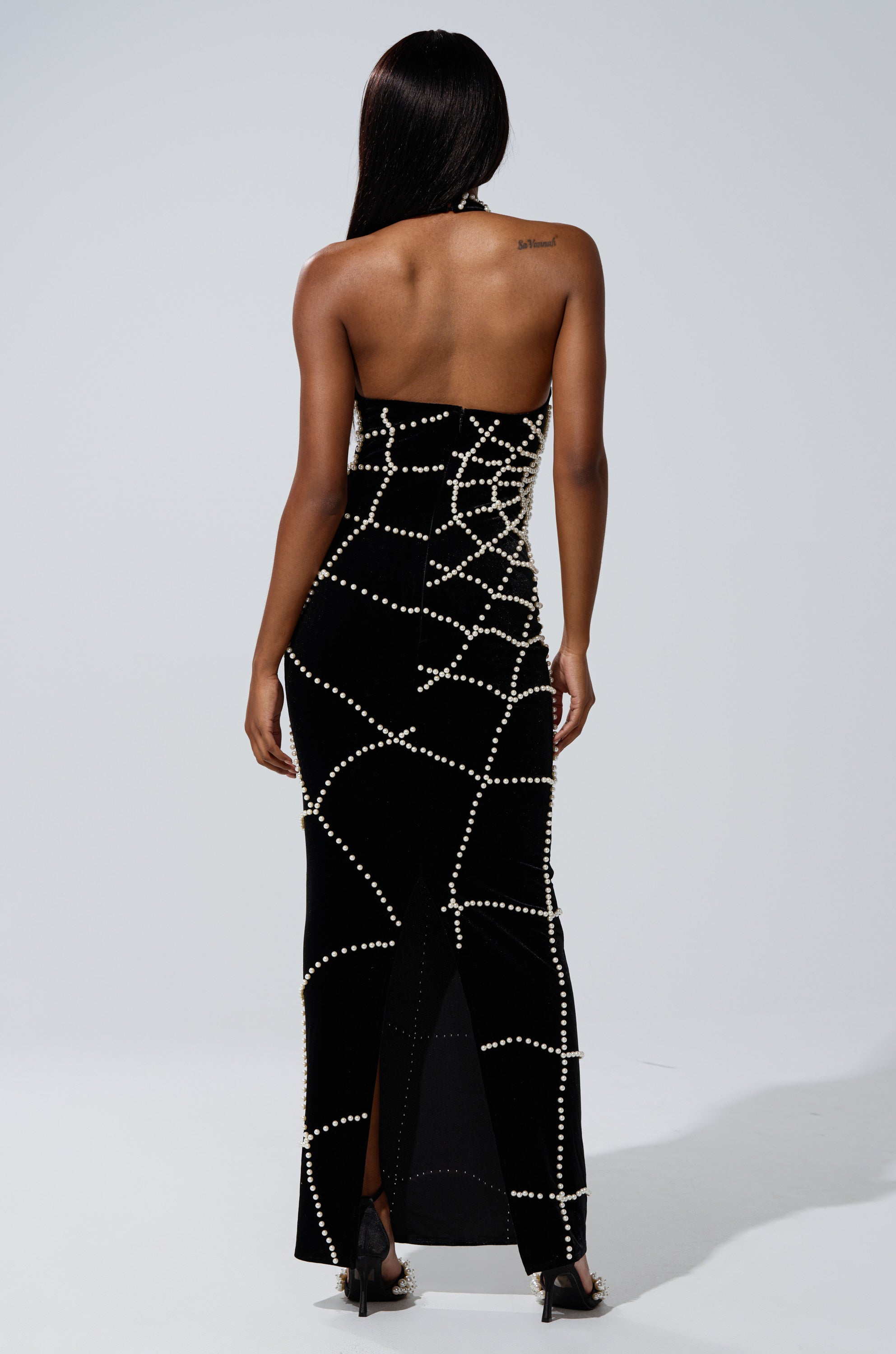 MARYJANE MAXI DRESS WITH PEARLS