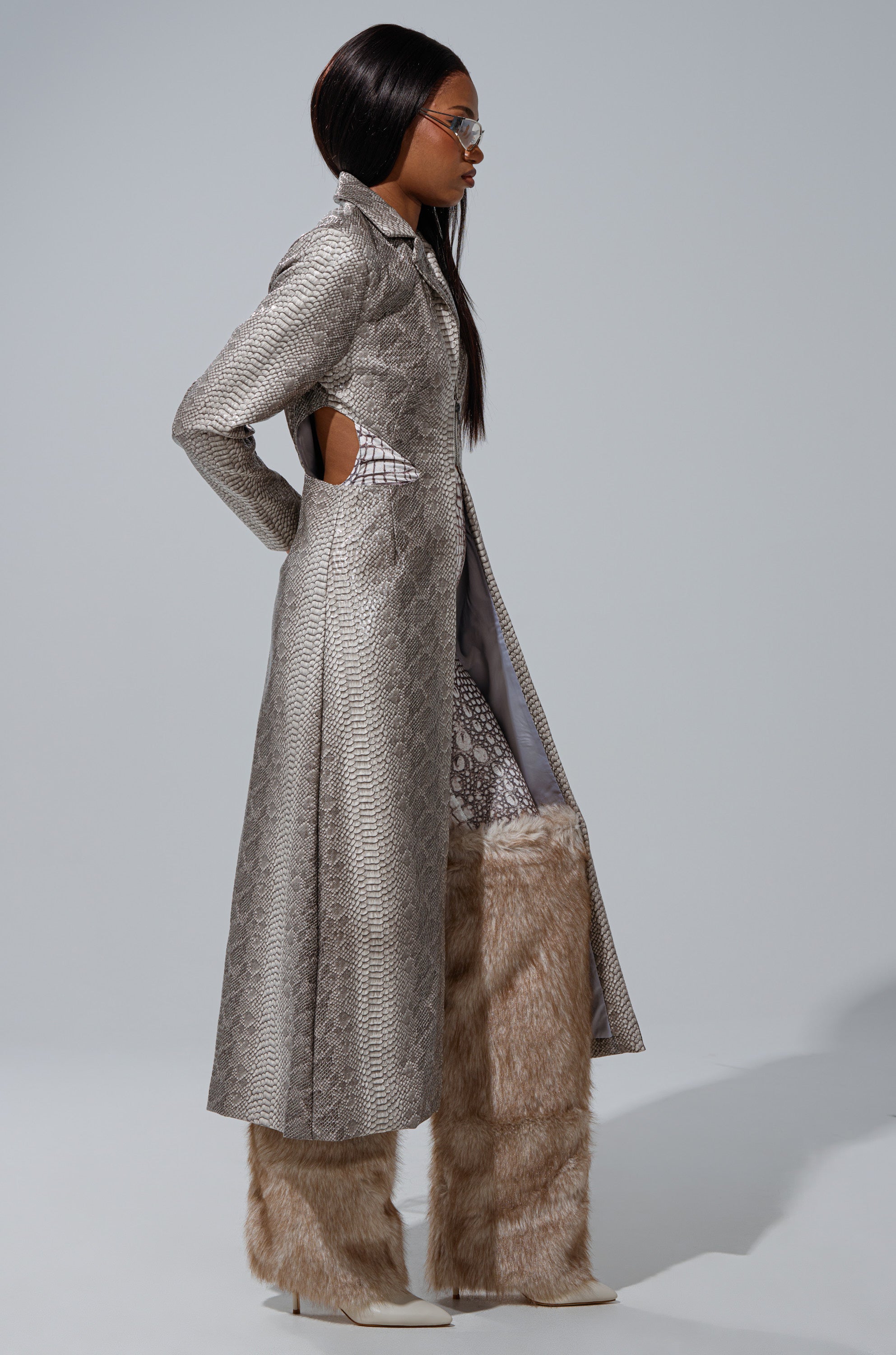 LILA CUTOUT TRENCH