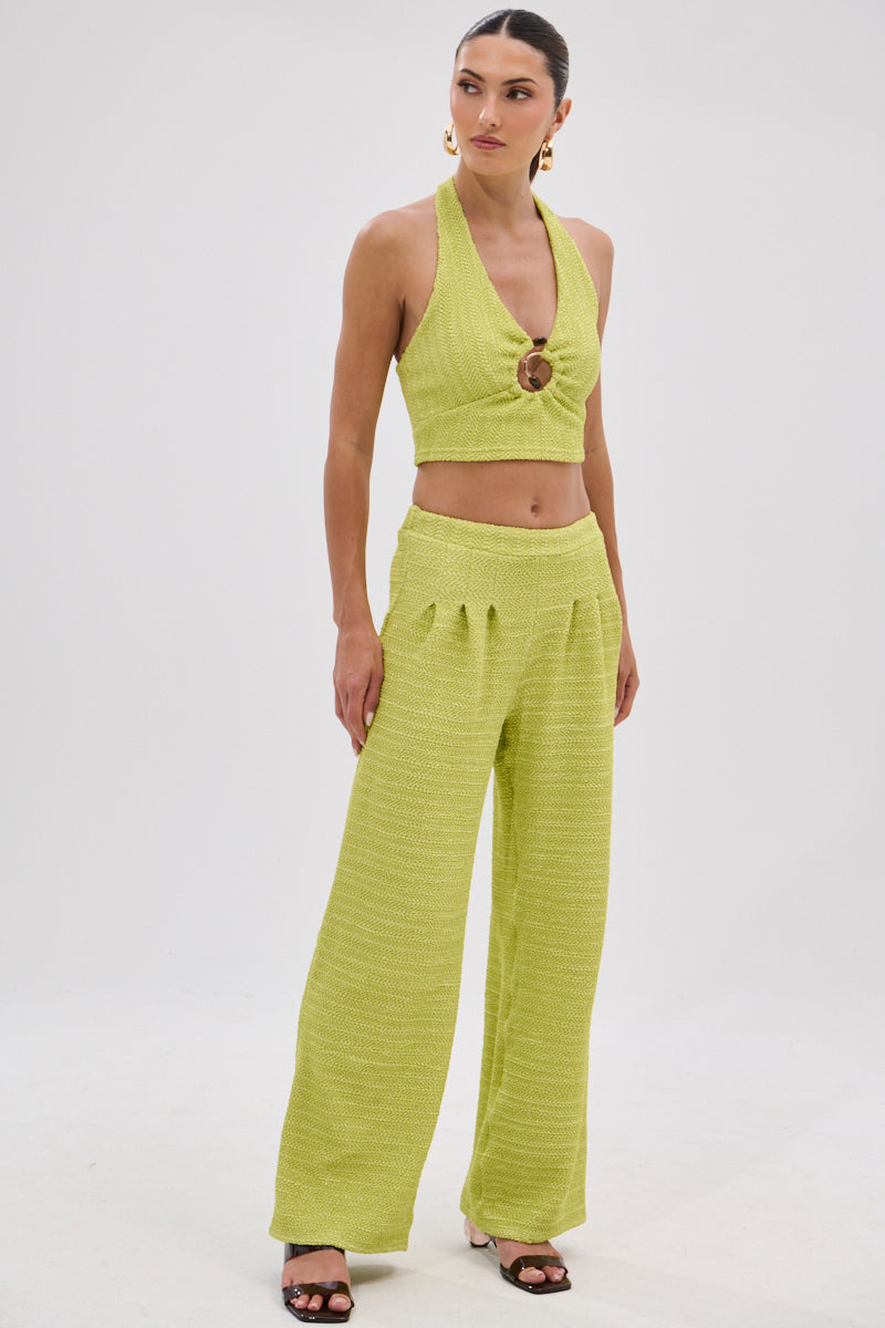 HOLLYWOOD SLINKY TEXTURED BRALETTE IN GREEN